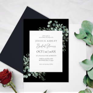 Invitation Black Grennery douche à nuptiale fleurie
