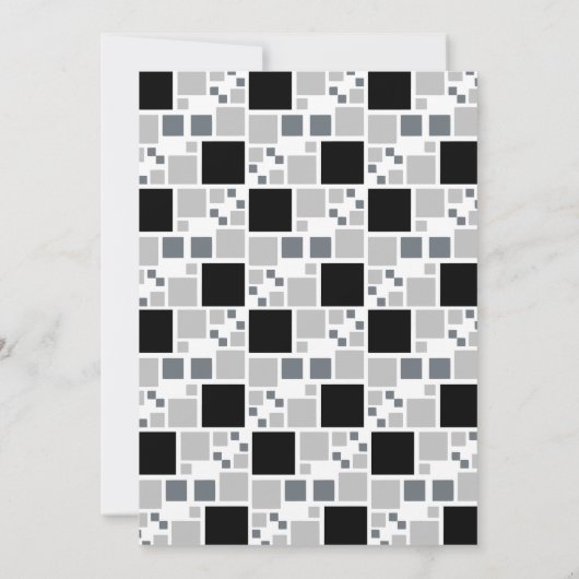 Invitation Black Grey Digital Frame Corner Photo Anniversaire (Dos)