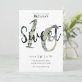 Invitation Black Grey Gold Moderne Sweet 16 Anniversaire (Debout devant)