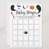 Invitation Black Halloween Baby shower Baby Bingo Game Card (Devant)