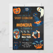 Invitation Black Halloween sorcière Cauldron Anniversaire (Devant)