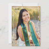 Invitation Black Hand Drawn Doodle Photo Graduate Party Cream (Dos)