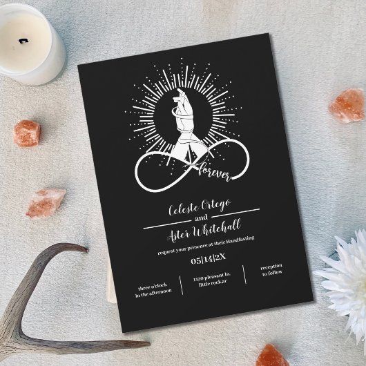 Invitation Black Handfasting Forever Hands Wiccan Union