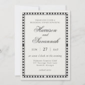 Invitation Black Harlequin Checkered Rehearsal Dinner (Devant)