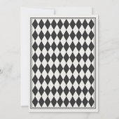 Invitation Black Harlequin Checkered Save the Date (Dos)