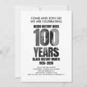 Invitation BLACK HISTORY MONTH Centennial Dinner (Devant)