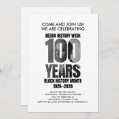 Invitation BLACK HISTORY MONTH Centennial Dinner (Devant / Derrière)