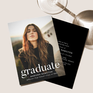 Invitation Black (homonymie)   Refined Photo Graduation Party