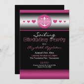 Invitation Black & Hot Fuchsia (Devant / Derrière)