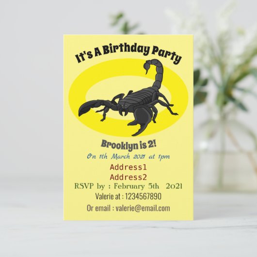 Invitation Black hungry scorpion (Debout devant)