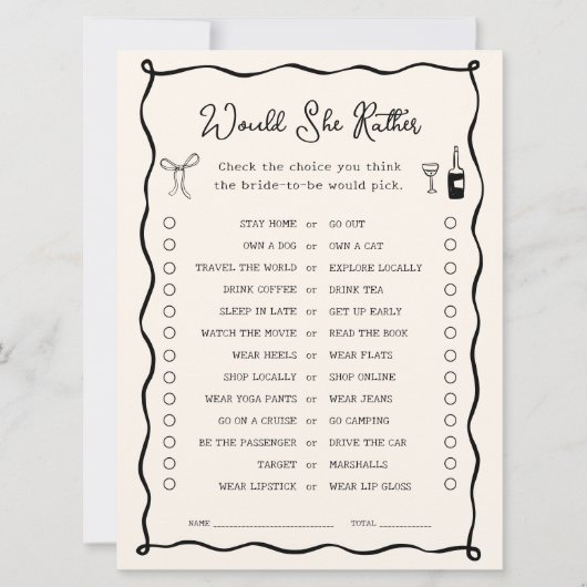 Invitation Black Italien Fête des mariées Voudrait-Elle Plutô (Devant)