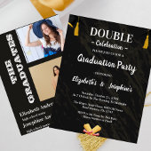 Invitation Black joint Celebration Graduation Party 2 photos
