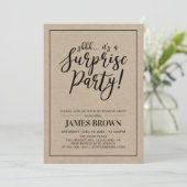 Invitation Black & Kraft | Fête de retraite moderne et surpri (Debout devant)