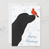 Invitation Black Lab Cardinal de Noël - adorable chien du Lab (Devant)
