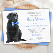 Invitation Black Lab Chien Chien Chien Bleu Baby shower garço
