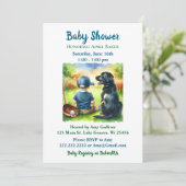 Invitation Black Lab et Baby Boy Baseball Baby shower à thème (Debout devant)