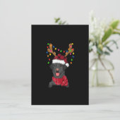 Invitation Black Lab Labrador Christmas Tree Light Pyjama Chi (Debout devant)