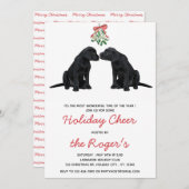 Invitation Black Labrador Mistletoe mignon Chien Chien Chien  (Devant / Derrière)