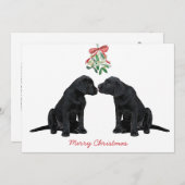 Invitation Black Labrador Mistletoe mignon Chien Chien Chien  (Devant / Derrière)