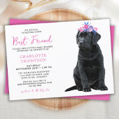 Invitation Black Labrador Retriever Baby shower simple mignon