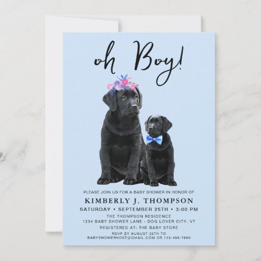 Invitation Black Labrador Retriever Chien Chien Chien Chien G (Devant)