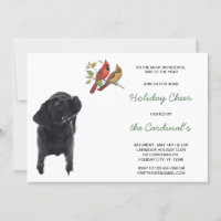 Black Labrador Retriever Holiday Cardinal Chien