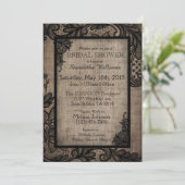 Invitation Black Lace Buralp Moderne Goth Fête des mariées (Debout devant)