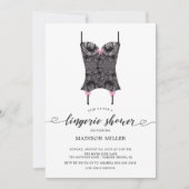 Invitation Black Lace Corset Bridal Lingerie Douche (Devant)
