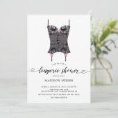 Invitation Black Lace Corset Bridal Lingerie Douche (Debout devant)