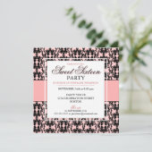 Invitation Black Lace Sweet 16 Anniversaire (Debout devant)