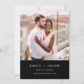 Invitation Black Le Mariage du Collage photo minimaliste (Dos)