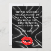 Invitation Black Leather Anniversary/Valentine's Flat Card (Dos)