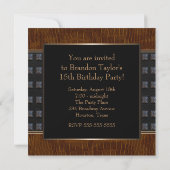 Invitation Black Leather Boys fête d'anniversaire (Dos)