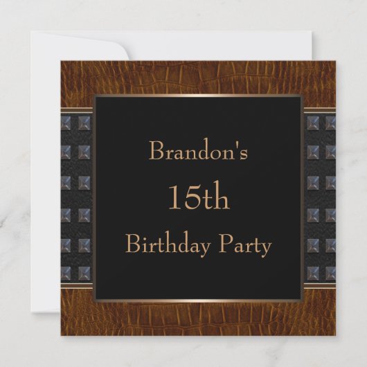 Invitation Black Leather Boys fête d'anniversaire (Devant)