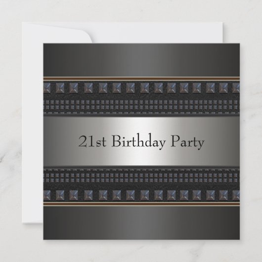 Invitation Black Leather Mans 21e fête d'anniversaire (Devant)