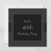 Invitation Black Leather Mans 40e fête d'anniversaire (Devant)