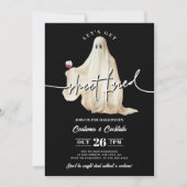 Invitation Black Let's Get Sheet Faced Drôle d'Halloween (Devant)