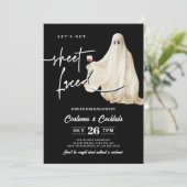 Invitation Black Let's Get Sheet Faced Drôle d'Halloween (Debout devant)