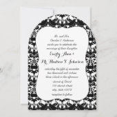 Invitation Black Lovebird Mariage damassé (Devant)