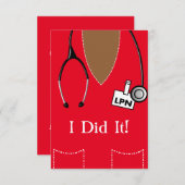 Invitation Black LPN Infirmière Graduation Scrub #90 (Devant / Derrière)