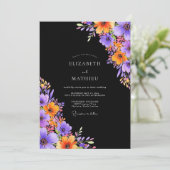 Invitation Black Lustrous Autumnal Wedding (Debout devant)