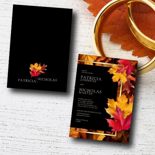 Invitation Black Magic rencontre Rustic Golden Autumn Mariage