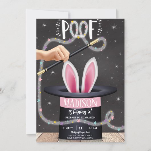 Invitation Black Magic Show Anniversaire (Devant)