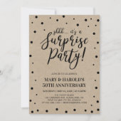 Invitation Black & Marble | 50e anniversaire de mariage surpr (Devant)