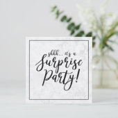 Invitation Black & Marble | Fête de retraite surprise (Debout devant)