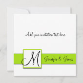 Invitation Black Mariage damassé| Vert citron (Dos)