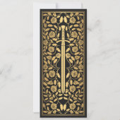 Invitation Black Medieval Sword Enregistrer la date Invitatio (Dos)