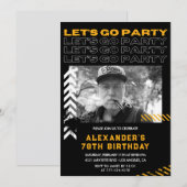 Invitation Black Men Allons à la fête 78e anniversaire (Devant / Derrière)