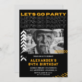 Invitation Black Men Allons à la fête 84e anniversaire (Devant / Derrière)
