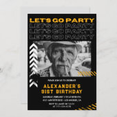 Invitation Black Men Allons à la fête 91e anniversaire (Devant / Derrière)